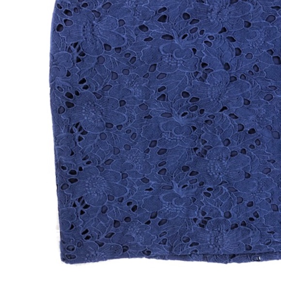 Banana Republic Blue Floral Lace Mini Sz 6 - Picture 2 of 7